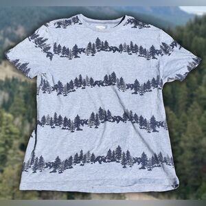 Old Navy Blue Forest Print Tee Sz S